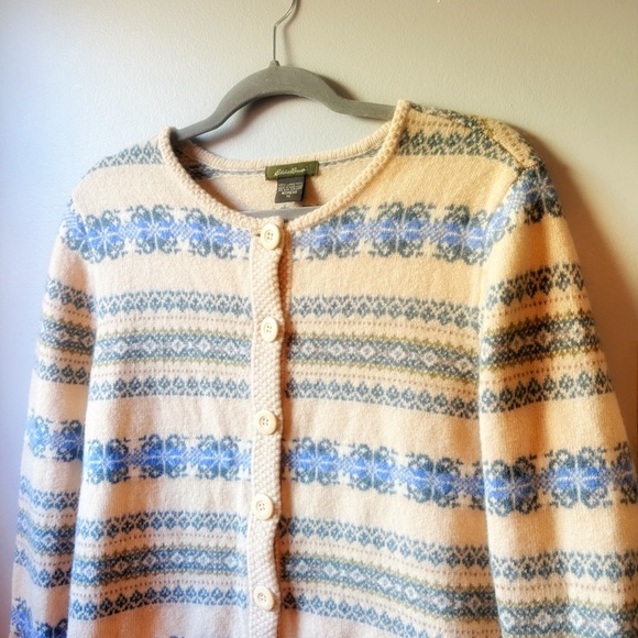 Lambswool nordic fair isle cabincore twee grandma sweater - Picture 2 of 10